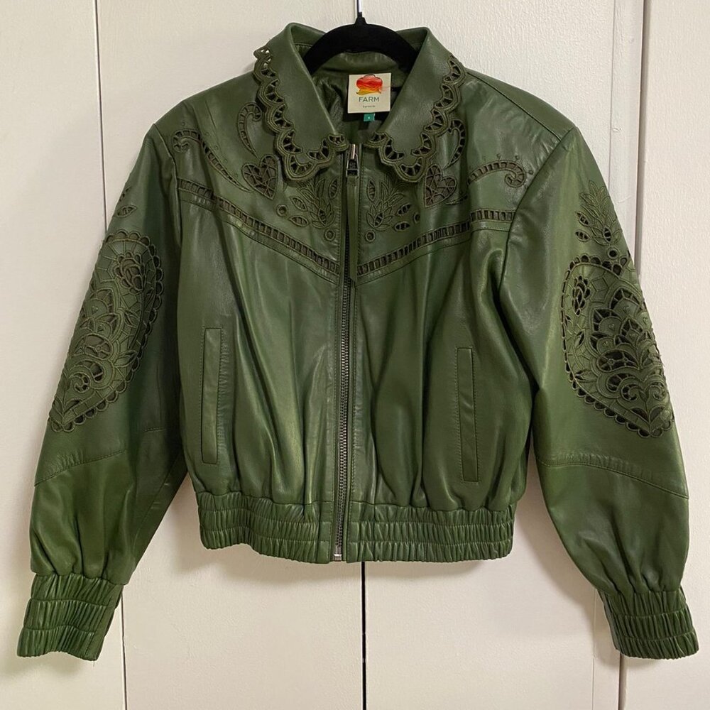 FARM Rio - Green Leather Jacket - Picture 6 of 6